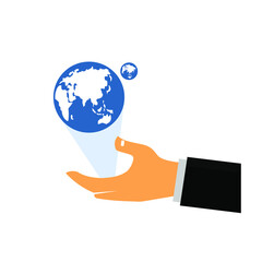 hand and earth, business, economy