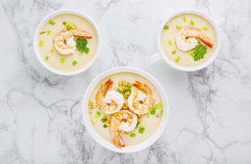 Steamed eggs with shrimp