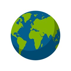 Planet Earth icon isolated on white background. World globe Vector illustration