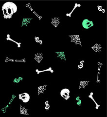 New York skater seamless pattern. Skateboarding elements drawing. Vector illustration design for fashion fabrics, textile graphics, prints, wallpapers and other uses.