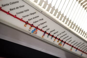 Barcelona, Spain, December 23, 2019. Barcelona metro line, works in 