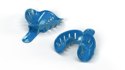 Impression blue trays upper and lower orthodontics mouth tray