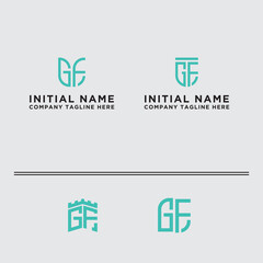 Inspiring logo design Set, for companies from the initial letters of the GF logo icon. -Vectors