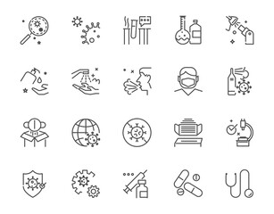 ector icon set of Covid-19 icon set