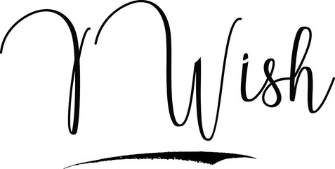 I Wish Cursive Calligraphy Text Black Color Text On White Background