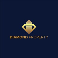 Fototapeta premium diamond property logo design unique