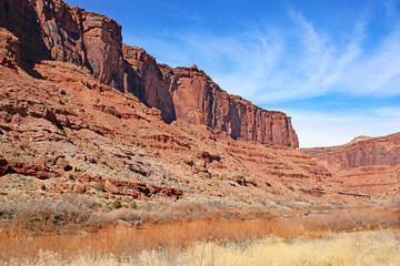 Obraz premium Colorado River, Utah in winter 
