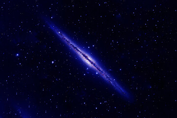 Beautiful blue galaxy in deep space. Elements of this image furnished by NASA were.