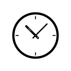 Black clock icon on a white background. EPS10