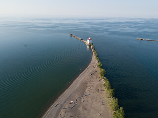 Lighthouse on mentor headlands beach