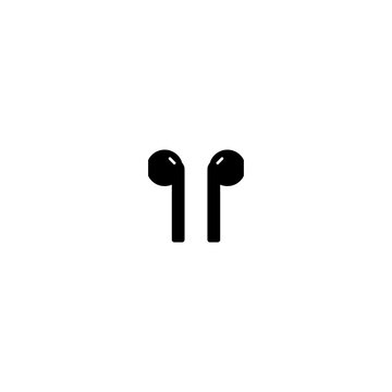 Icon of wireless headphones with a black case on a white background. Vector EPS10