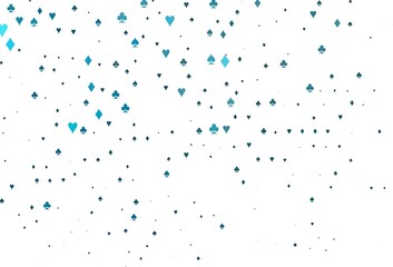 Light BLUE vector pattern with symbol of cards.