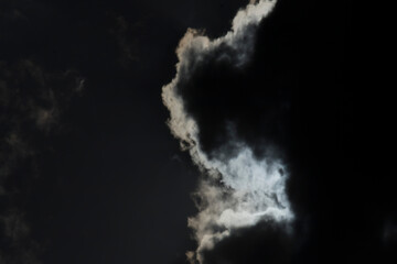 Dark and Dramatic Storm Clouds with sunlight in the background