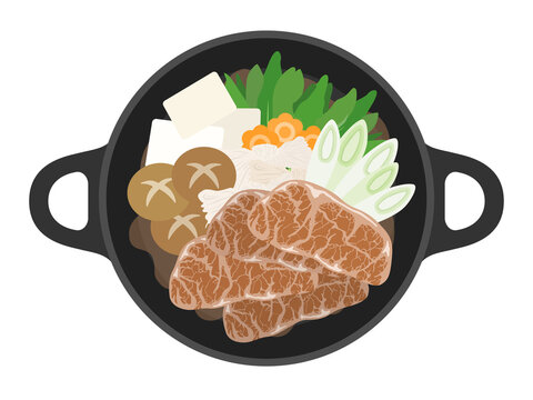 すき焼き鍋 のストック写真 ロイヤリティフリーの画像 ベクター イラスト Adobe Stock