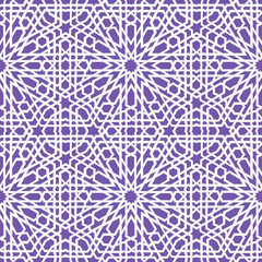 Pattern muslim. Arabic pattern on a light purple background. 

