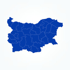 High Detailed Blue Map of Bulgaria on White isolated background, Vector Illustration EPS 10