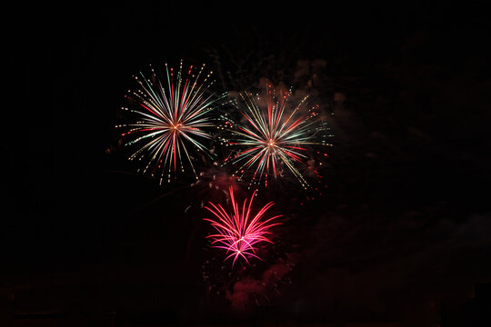 Fireworks Explode During The Yankee Doodle Pops Independence Day Celebration.

Des Moines, Iowa - July 3rd, 2017
Canon T3i And Tamron 16-300mm Lens