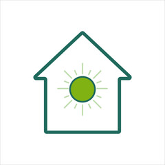 home icon. home icon with sun weather symbol . home icon concept for mobile and web design, design element. home icon logo illustration. 