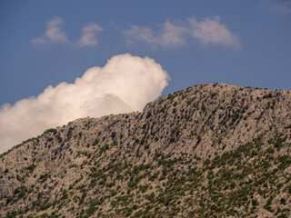 Clouds over the mountain top