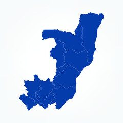 Obraz premium High Detailed Blue Map of Congo on White isolated background, Vector Illustration EPS 10