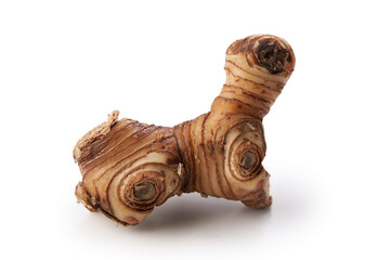 Fresh galangal isolated on white background