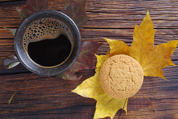 Coffee and oatmeal cookie