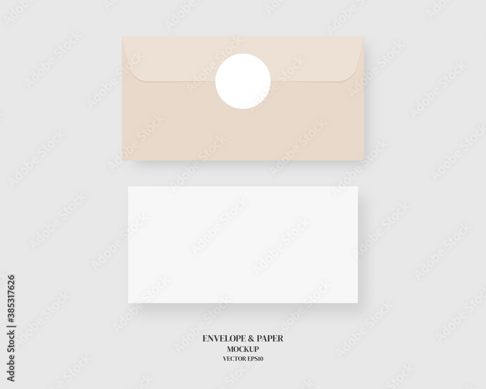 Poster set of blank realistic envelope and paper mockup. mockup vector isolated. template design. realistic