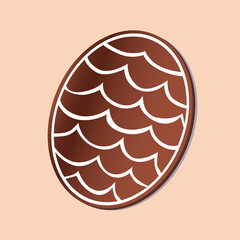 Christmas chocolate gingerbread isolated, vector stock illustration with Christmas cookies, gingerbread, cooking with pine cone