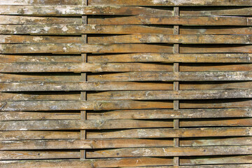 Weathered and damaged old wooden fence background texture