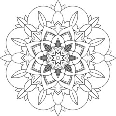 Easy Mandala coloring book simple and basic for beginners, seniors and children. Set of Mehndi flower pattern for Henna drawing and tattoo. Decoration in ethnic oriental, Indian style.