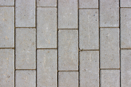 Clean Newly Layed Grey Rectangle Pavement Tiles Background Texture