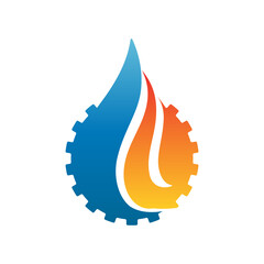 Modern Styled gear Oil and Gas Logo design vector company
