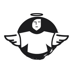 creative custom man with wings for angel  logo design inspiration vector illustration
