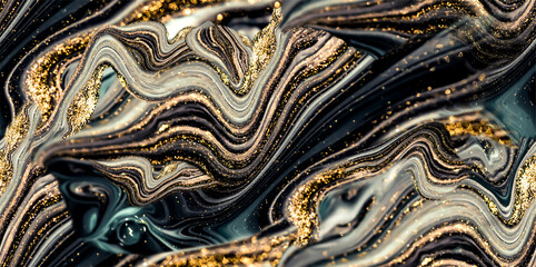 Seamless pattern. The Starry Night. Swirls of marble and the ripples of agate. Natural pattern. ...
