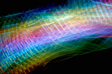 Neon lines, abstract background. Abstract multicolored light lines in chaotic motion