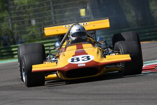 21 April 2018: Unknown driver in action with historic F1 car March 701 Stewart during Motor Legend Festival 2018 at Imola Circuit in Italy.