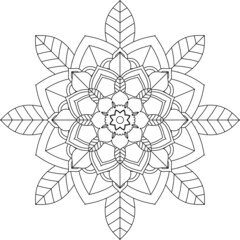 Easy Mandala coloring book simple and basic for beginners, seniors and children. Set of Mehndi flower pattern for Henna drawing and tattoo. Decoration in ethnic oriental, Indian style.