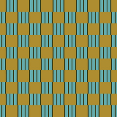 Vector seamless pattern texture background with geometric shapes, colored in gold, blue, green colors.