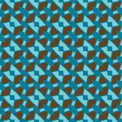 Fototapeta premium Vector seamless pattern texture background with geometric shapes, colored in blue, brown colors.