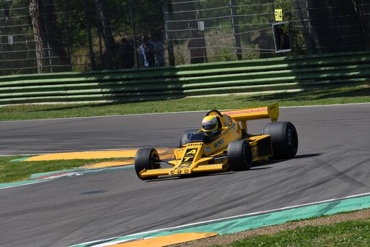 21 April 2018: Unknown driver in action with historic 1978 F1 car ATS HS01 during Motor Legend Festival 2018 at Imola Circuit in Italy.