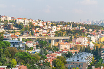 Naklejka na ściany i meble Istanbul skyline with flyover