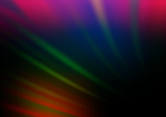 Dark Multicolor, Rainbow vector blurred shine abstract template.