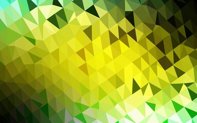 Light Green, Yellow vector shining triangular pattern.