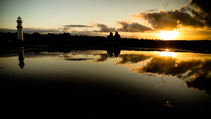 Sunset and Lighthouse in scotland