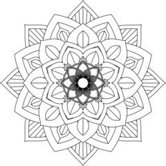 Easy Mandala coloring book simple and basic for beginners, seniors and children. Set of Mehndi flower pattern for Henna drawing and tattoo. Decoration in ethnic oriental, Indian style.