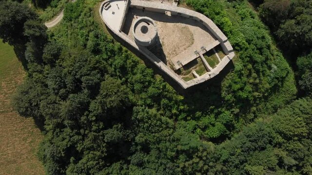 Ruins of Medieval Castle in Mountains in summer. Beskid Sadecki, near village Rytro, Poland.