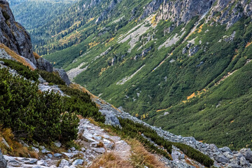 Fototapeta na wymiar Autumn scene, High Tatras mountains, Slovakia