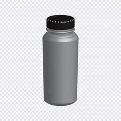 Set of empty plastic water bottles. 3d vector