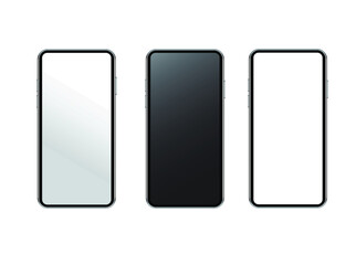 Realistic smartphone mockup, smartphones vector 3D template illustration.