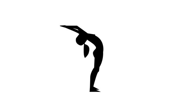 2D animation of the yoga movement known as "sun salutation"..6 s duration animation.
